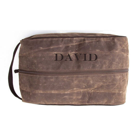 Personalized Waxed Canvas Shoe Bag